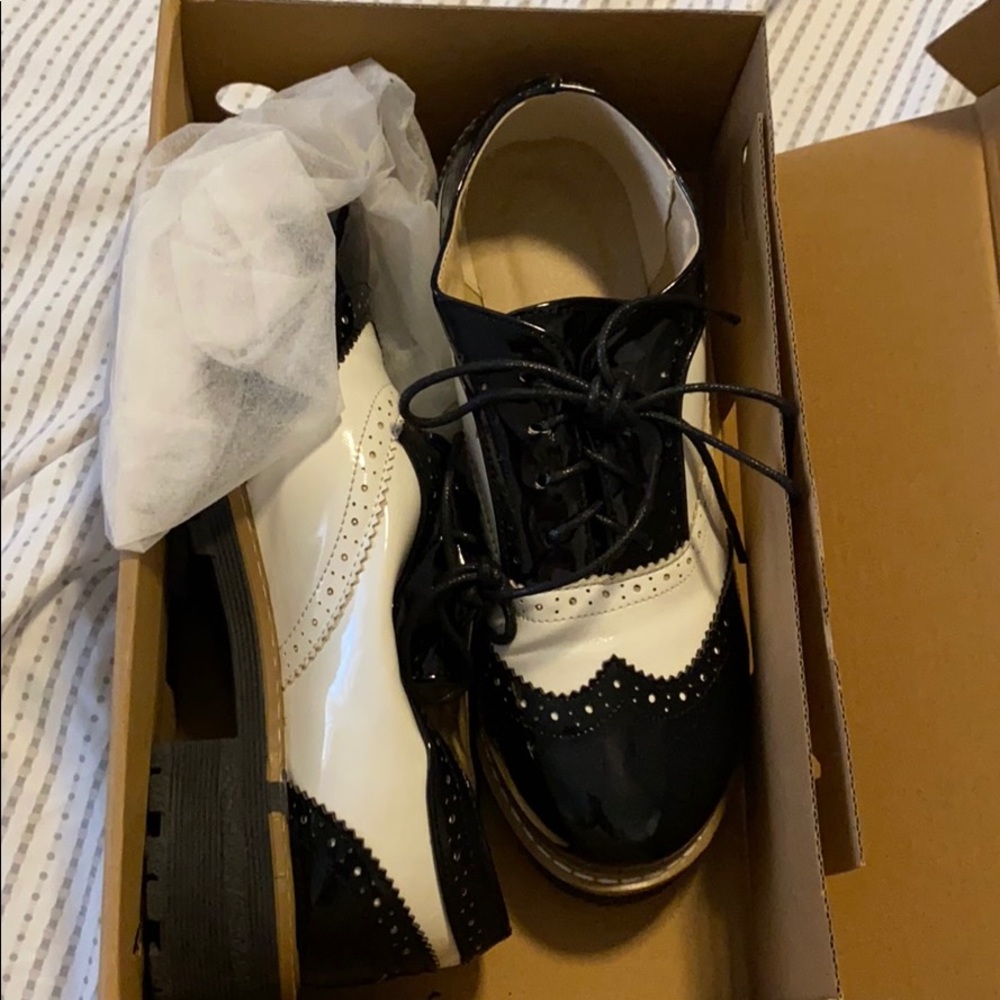Black and white beautiful shoes